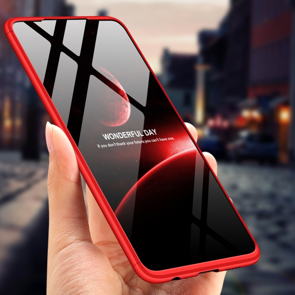 For HUAWEI P30 LITE Ultra Slim PC Back Cover Non-slip Shockproof 360 Degree Full Protective Case Red black red - Image 2