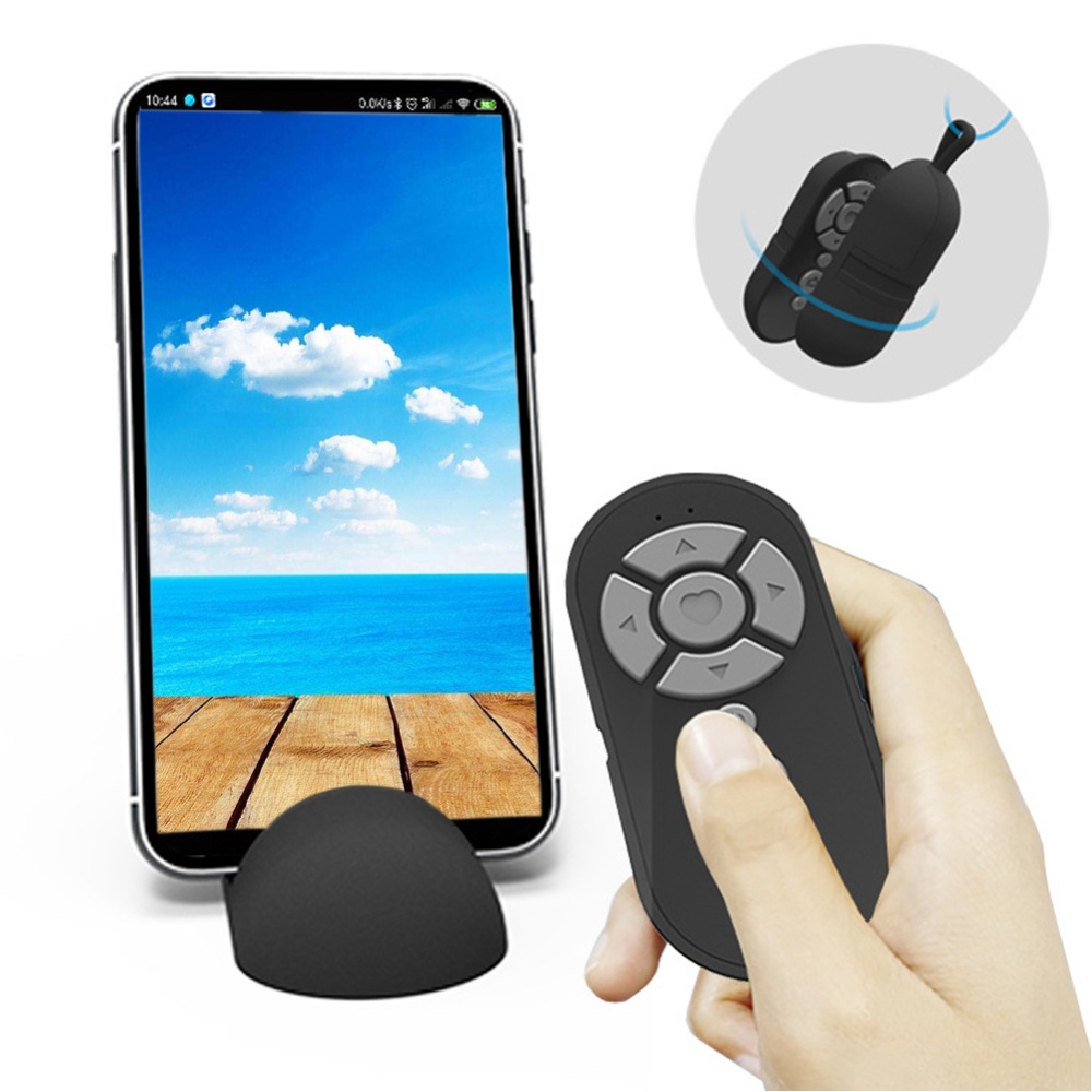 Camera Remote Controller Wireless Bluetooth Shutter Handheld Battery Powered Control black - Image 2