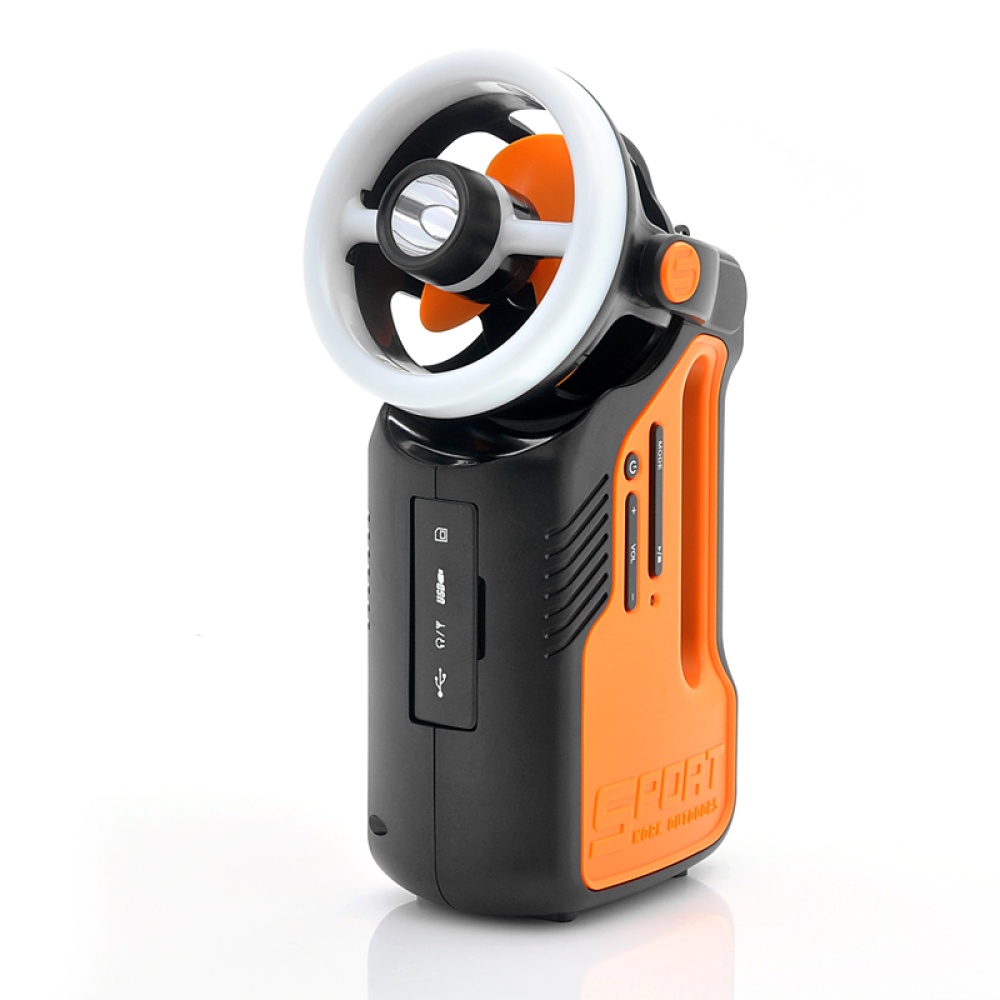 6-in-1 Multifunctional Camping LED Light - Flashlight, Fan, FM Radio, MP3 Player, Power Bank