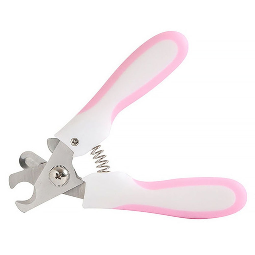 Pet Toe Care Stainless Steel Nail Clippers Grooming Tool light pink_Small without file - Image 2