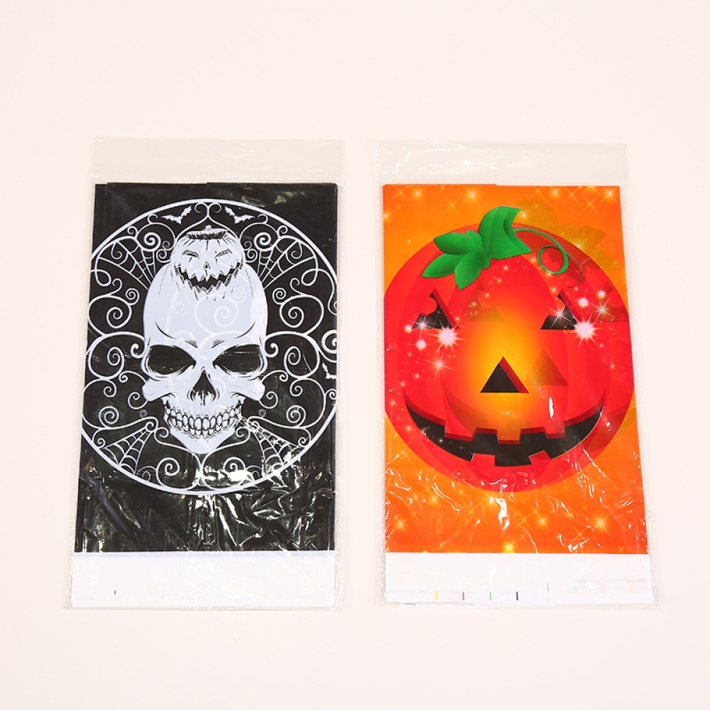 Waterproof Rectangle Pumpkin/Skull Printing Table Cover for Halloween Decor Skull - Image 3