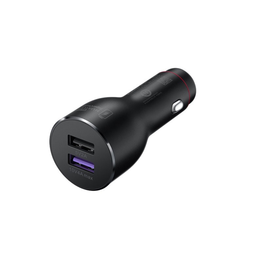 HUAWEI CP37 Supercharge Car Charger 2 40W Max 10V 4A Dual USB 5A Type C Cable Included Dark gray - Image 2