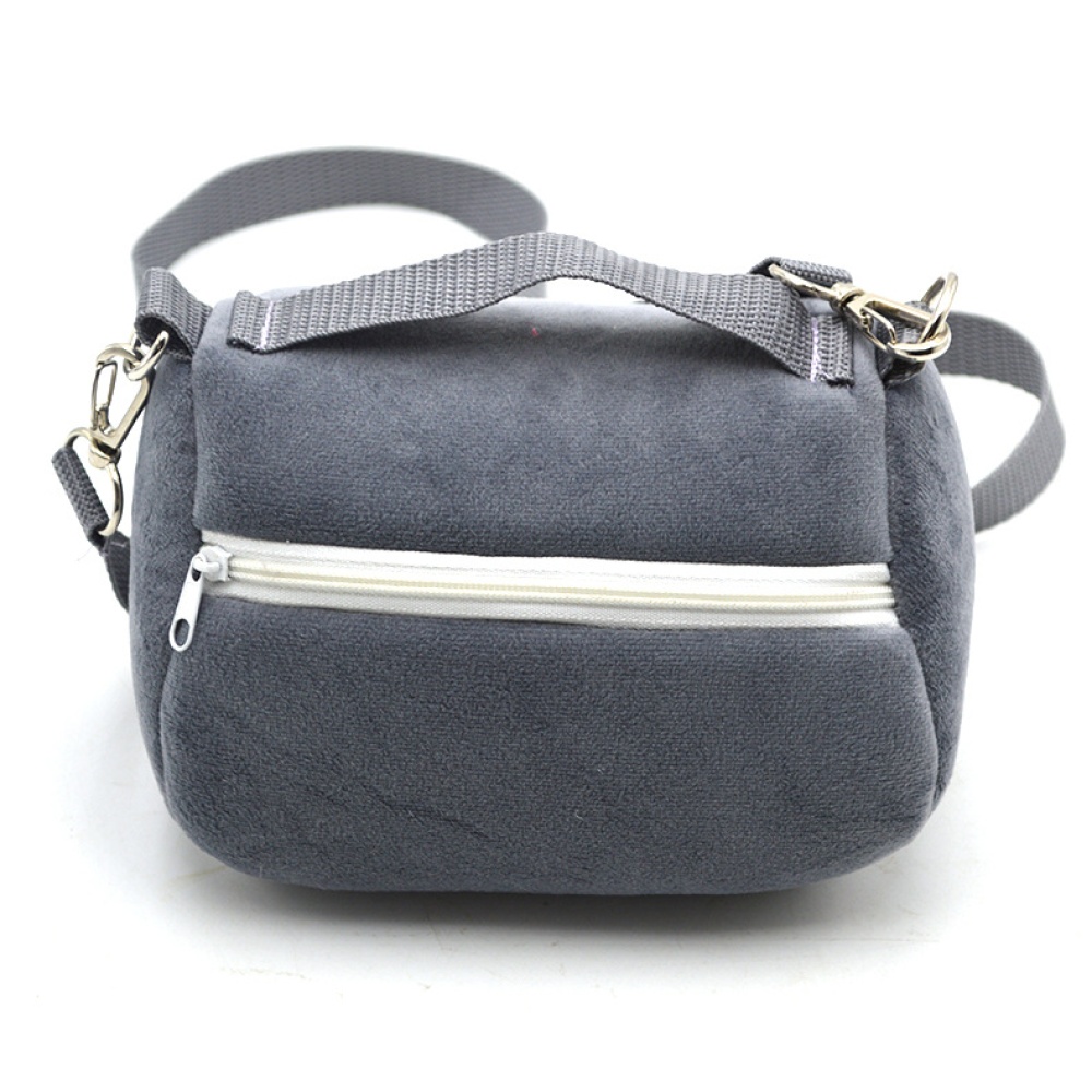 Portable Shoulder Bag for Outdoor Small Pet Squirrel Hamster Guinea Pig gray_Large size (18*14*15cm) - Image 2