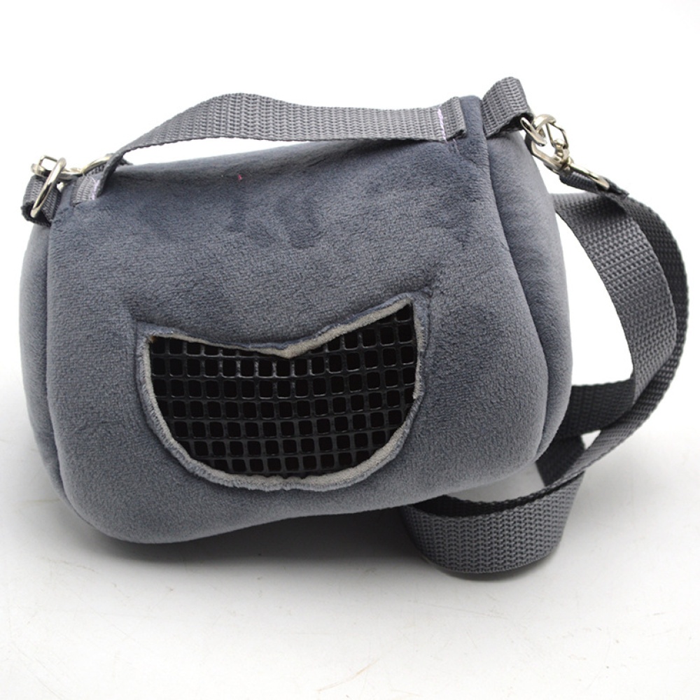 Portable Shoulder Bag for Outdoor Small Pet Squirrel Hamster Guinea Pig gray_Large size (18*14*15cm) - Image 3