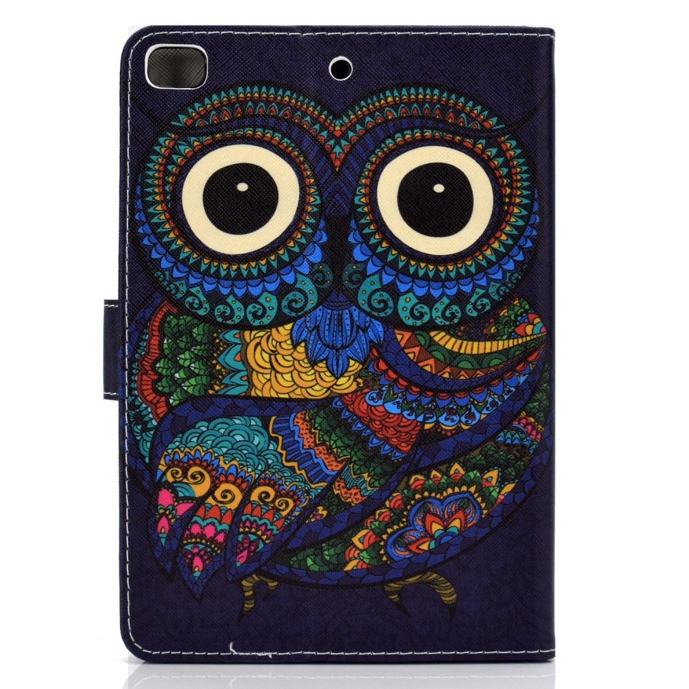 For iPad mini 1/2/3/4/5 Laptop Protective Case Frront Snap Color Painted Smart Stay PU Cover owl - Image 2