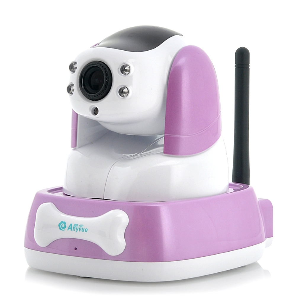 Plug and Play IP Baby Monitor ""AnyVue"" - 720p, Pan/Tilt, Nightvision, Remote Smartphone Viewing (Purple)