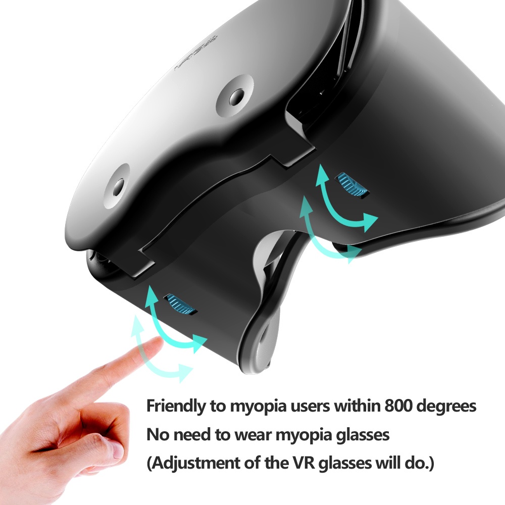 X7 Mobile Phone Vr Glasses Blue Light Eye Protection Virtual Reality 3d For 5-7 Inch Smart Adjustable Helmet black - Image 2