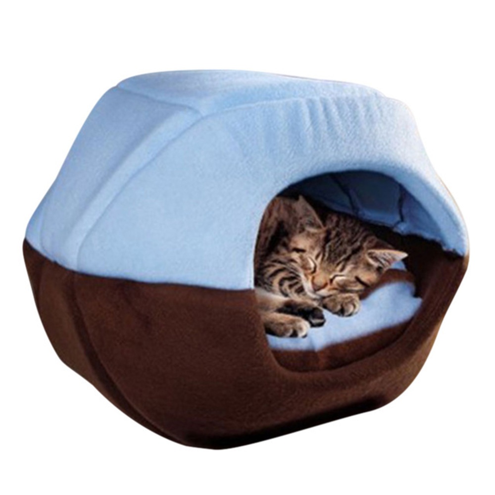 Foldable Soft Warm Winter Cat Dog Bed House Animal Puppy Cave Sleeping Mat Pad Nest Kennel Pet Supplies red_S - Image 2