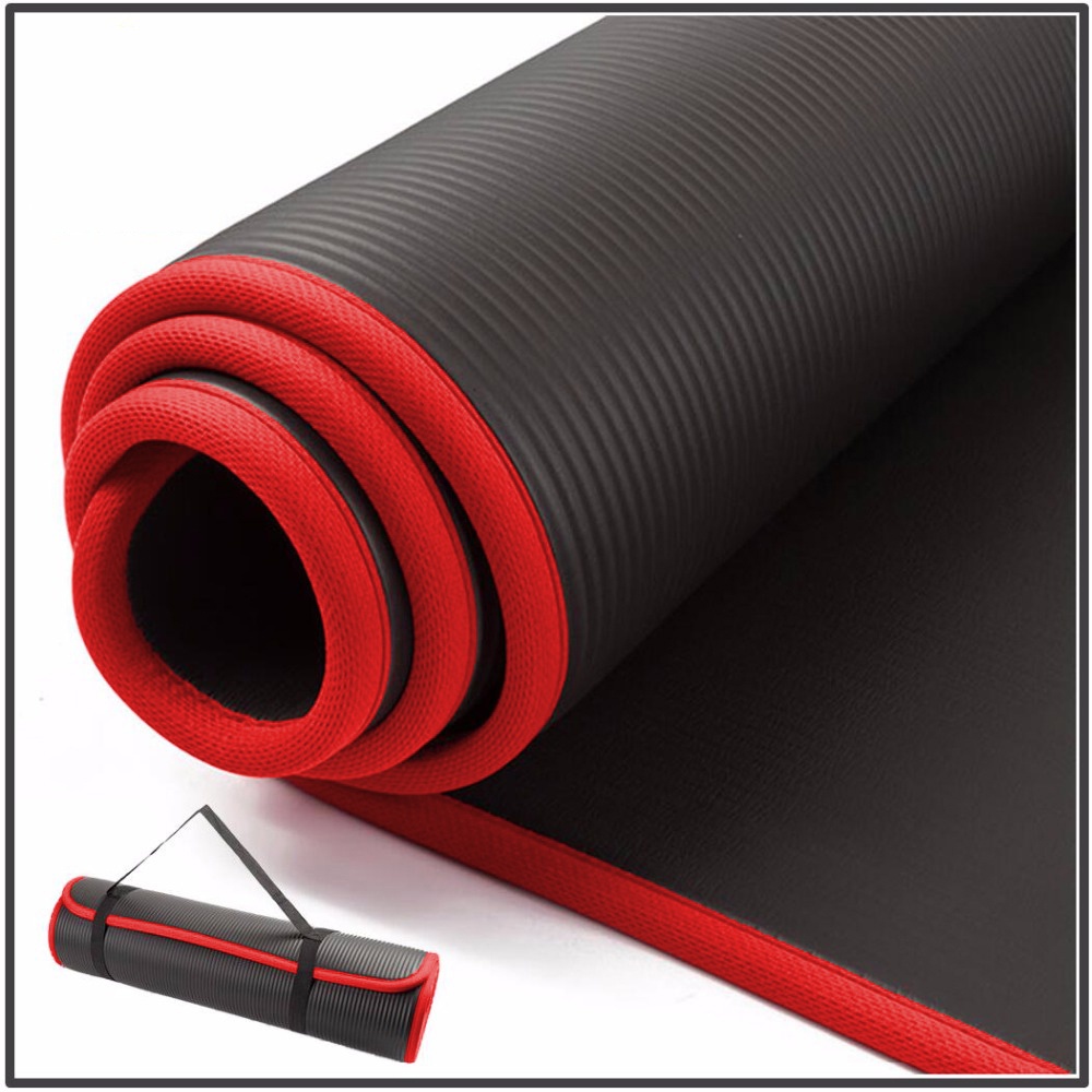 183cmX61cm Overlay Non-slip Yoga Mat 10MM Fitness black_10mm - Image 2