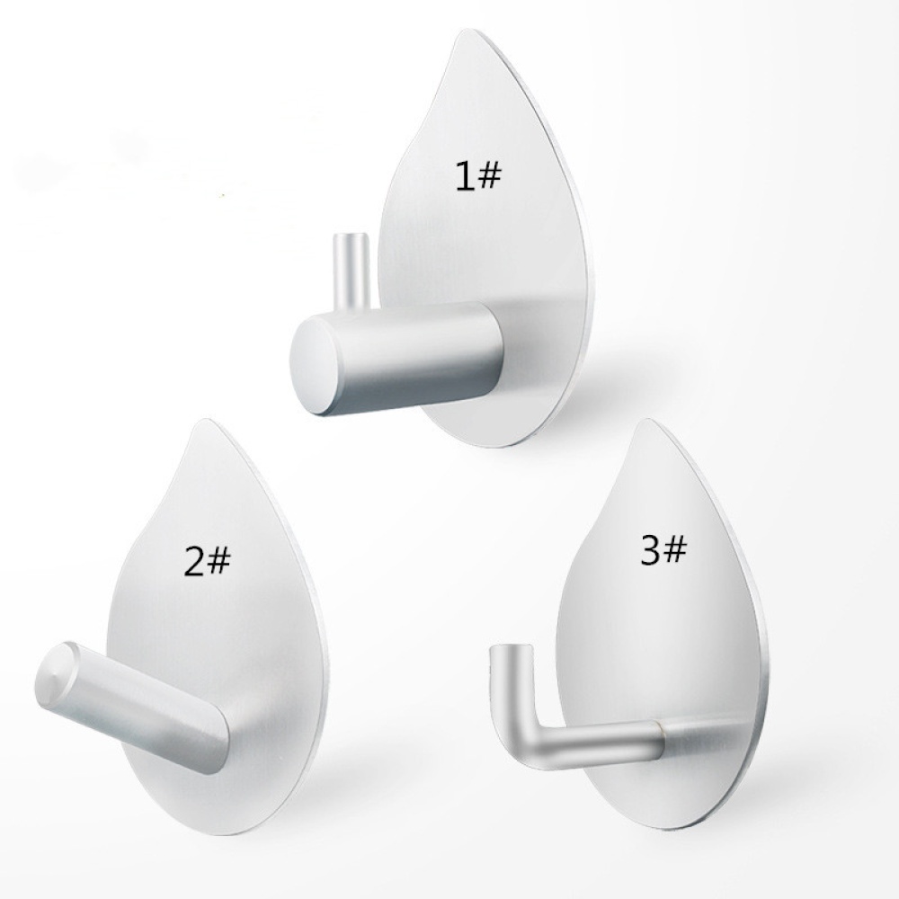 4Pcs Free Punching Drop Shape Stainless Steel Hanging Hooks for Kitchen Bathroom 4pcs - Image 2