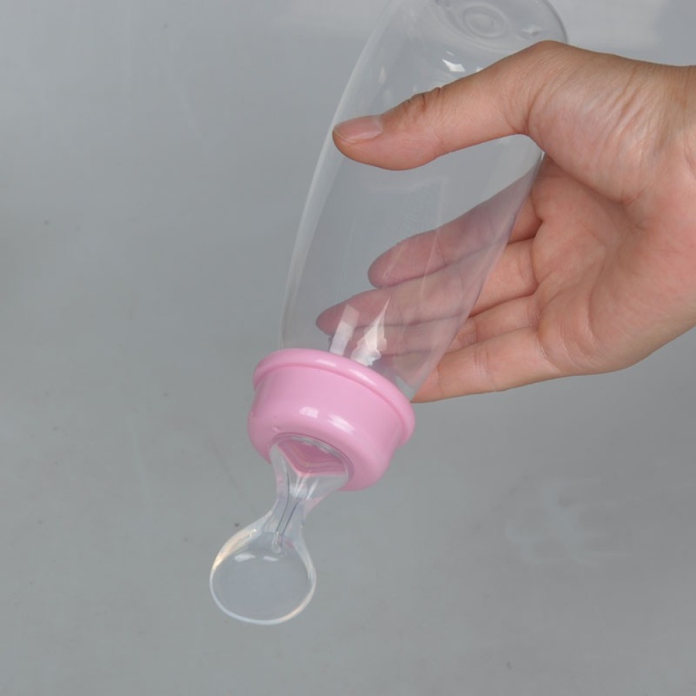 Baby 240ml Rice Paste Bottle PP Squeeze Pink