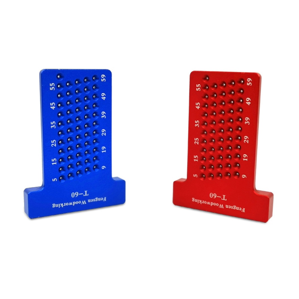 T60 Woodworking Ruler Hole Scriber Aluminum Alloy T-shaped Mini Crossed Measuring Tool red - Image 3