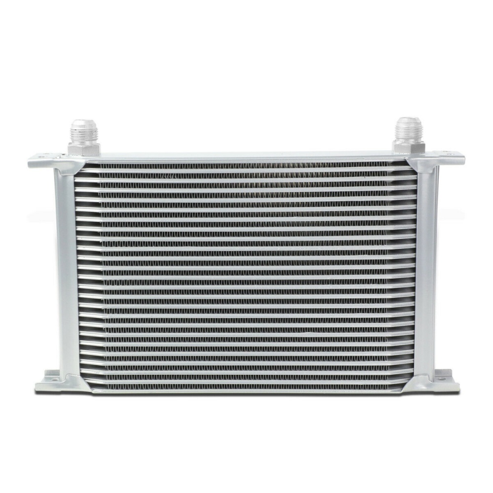 Universal Aluminum Pro Racing Engine Oil Cooler 25 Row 10an Powder Coated Silver - Image 3