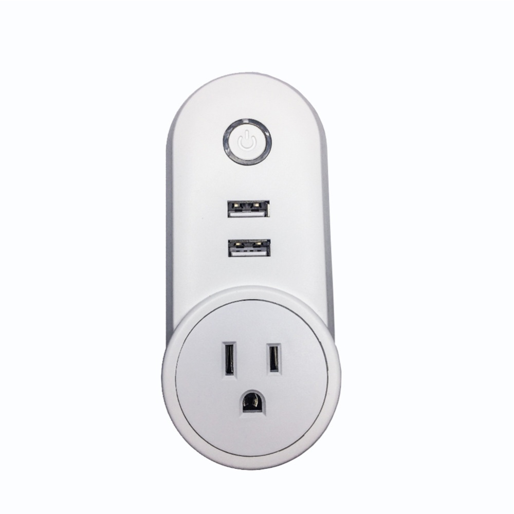 Wifi Smart Socket with USB Outlet Phone Remote Control Support for Alexa Voice - US Plug