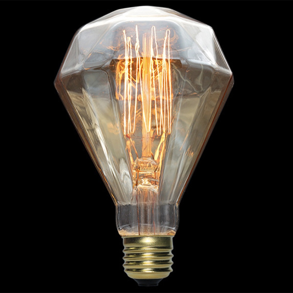 110V 40W Edison E27 Vintage Light Bulbs, Diamond Shape, Warm White, Squirrel Cage Filament Lamp,Incandescent Bulb