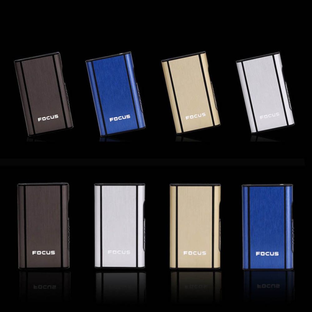 Aluminium Alloy Ejection Holder Portable Automatic Cigarette Case Windproof Metal Smoke Boxes blue_JDYH006 - Image 2