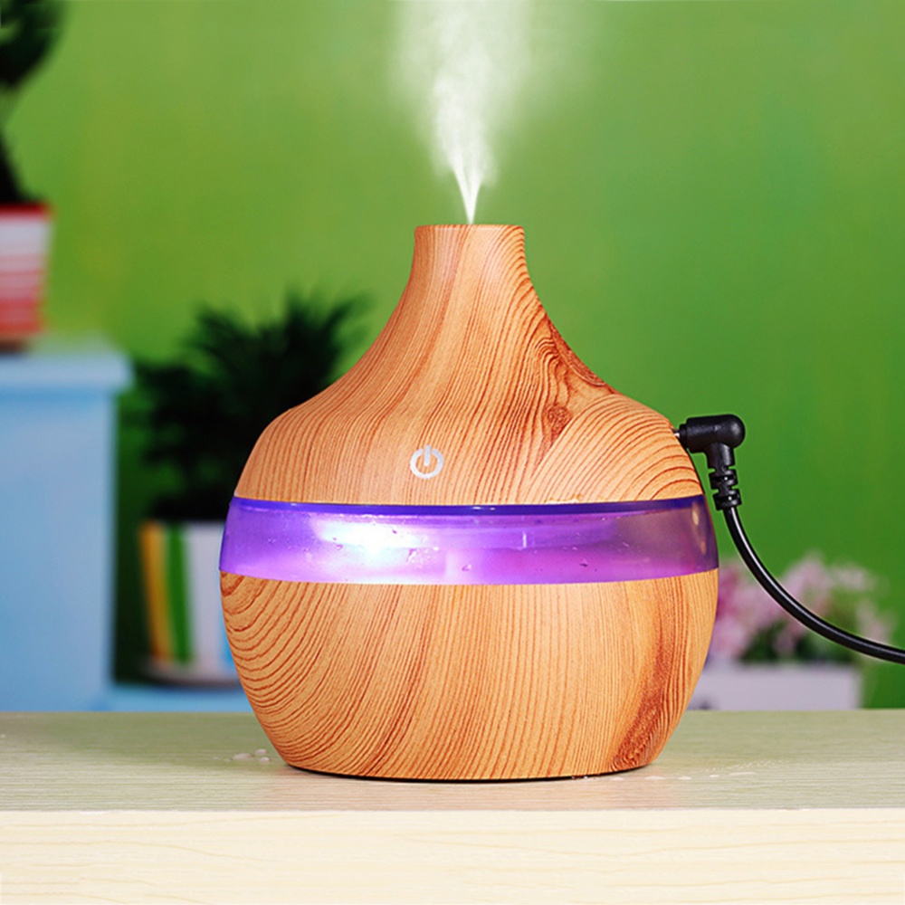 Water Drop Shape Air Humidifier USB Charging Mute Large Capacity Home Light wood grain