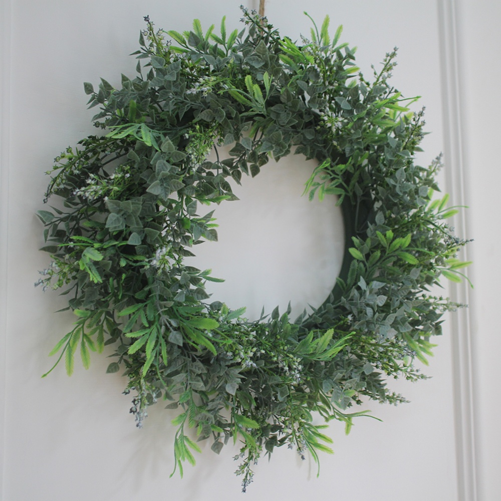 40CM Length Simulation Fern Leaf Green DIY Garland Head Ring - Image 2