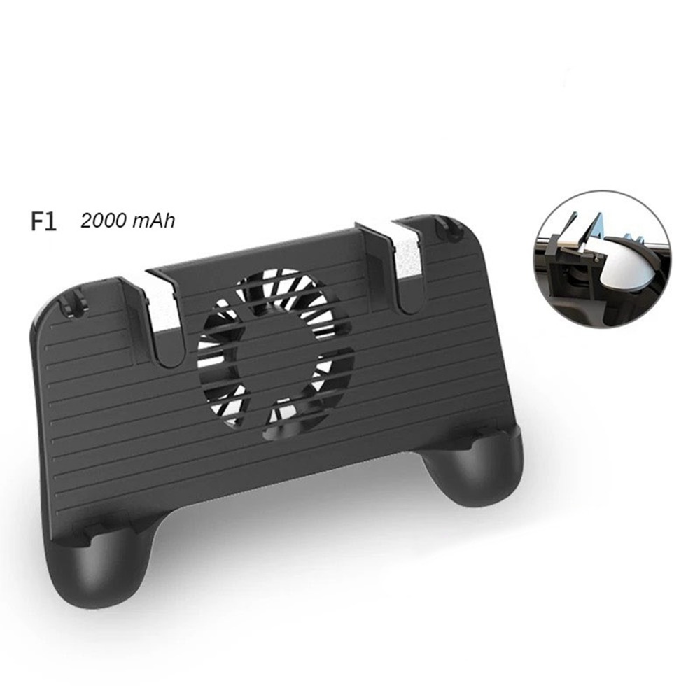 PUBG L1R1 Game Shooter Mobile Phone Gamepad Joystick Controller Ultra-Portable Grip Holder with Mute Heat Dissipation Fan black - Image 2