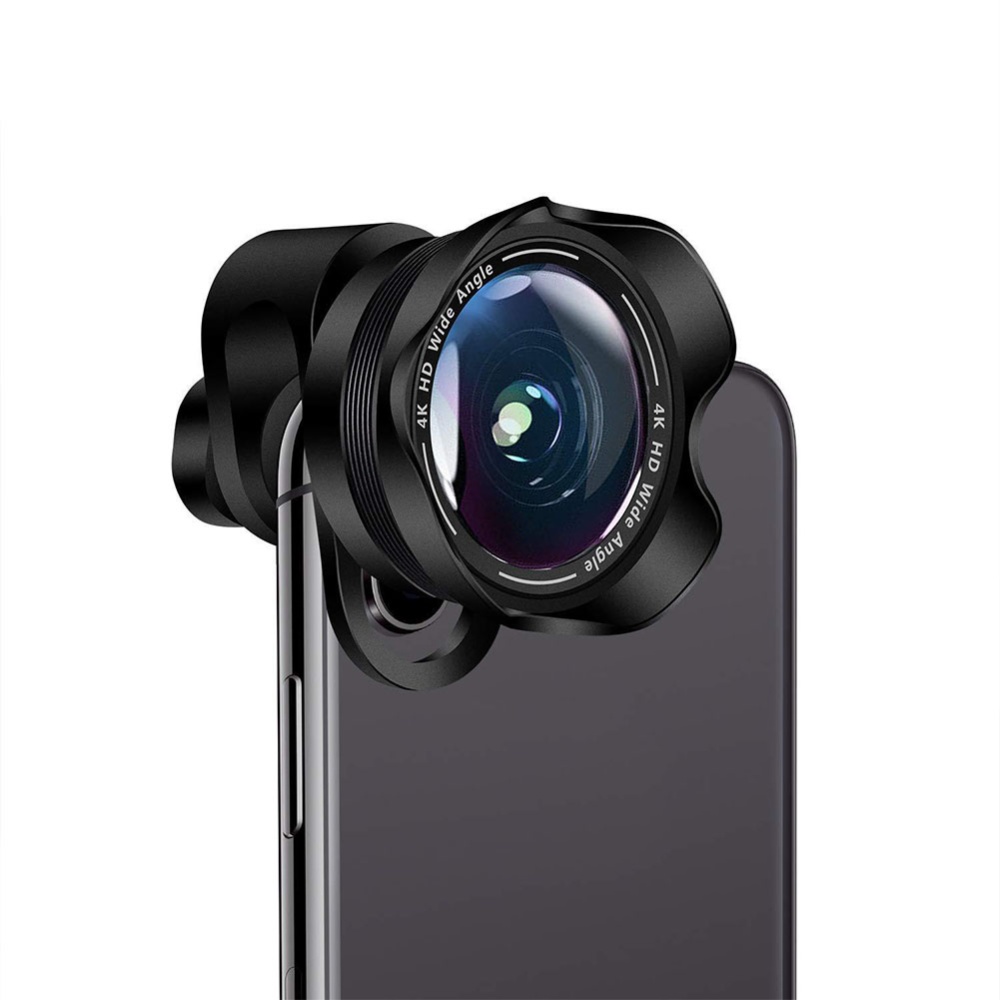 2 in 1 Cell Phone Camera Lens Aspherical Wide Angle Super Macro Clip-On Lenses for iPhone Samsung Most Andriod Phones black - Image 2