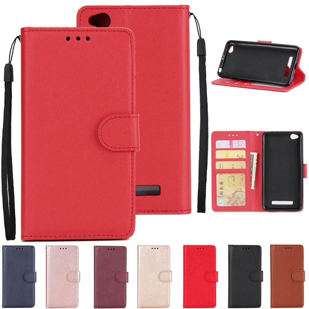 Ultra Slim Shockproof Full Protective Case with Card Wallet Slot for Xiaomi Redmi 4A Red wine - Image 2