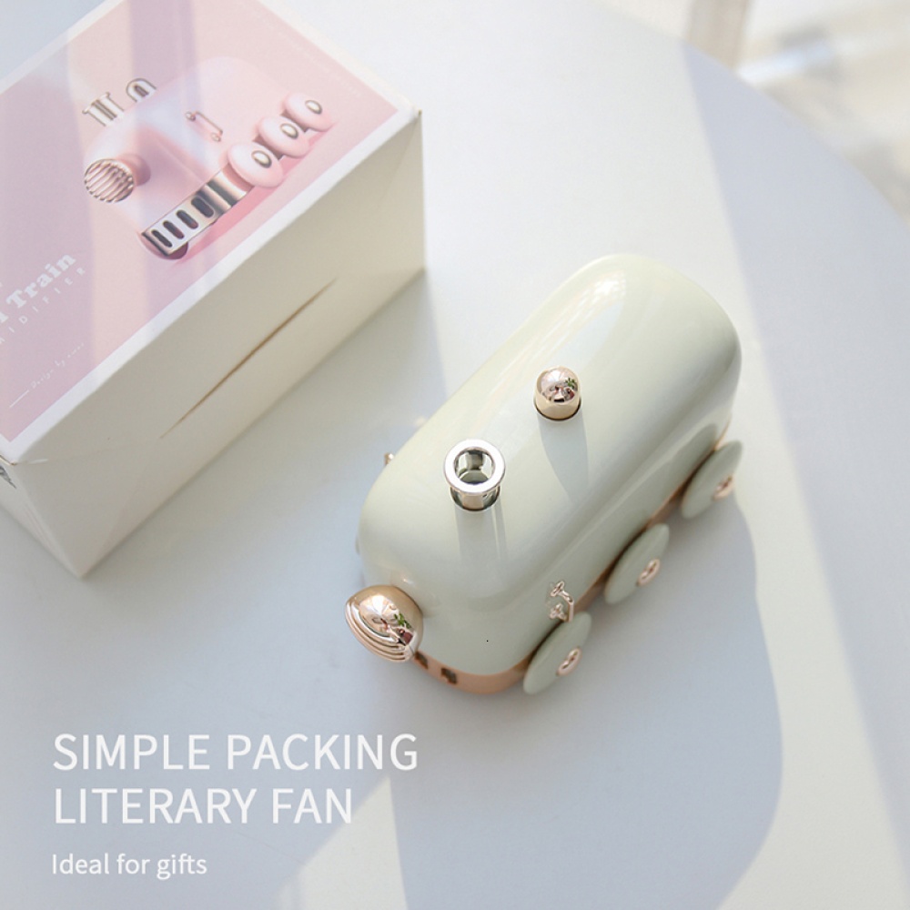 Air Humidifier with Night Light Retro Mini Train USB Aroma Diffuser Essential Oil Mist Maker Pink_162 * 86.2 98.25mm - Image 2