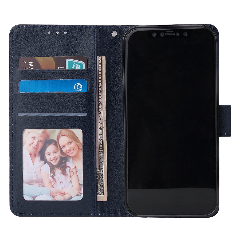 For Iphone 12 5.4 inch/6.1 inch/ 6.7 inch PU Leather Three-card Photo Frame Front Buckle Mobile Phone shell Golden - Image 2