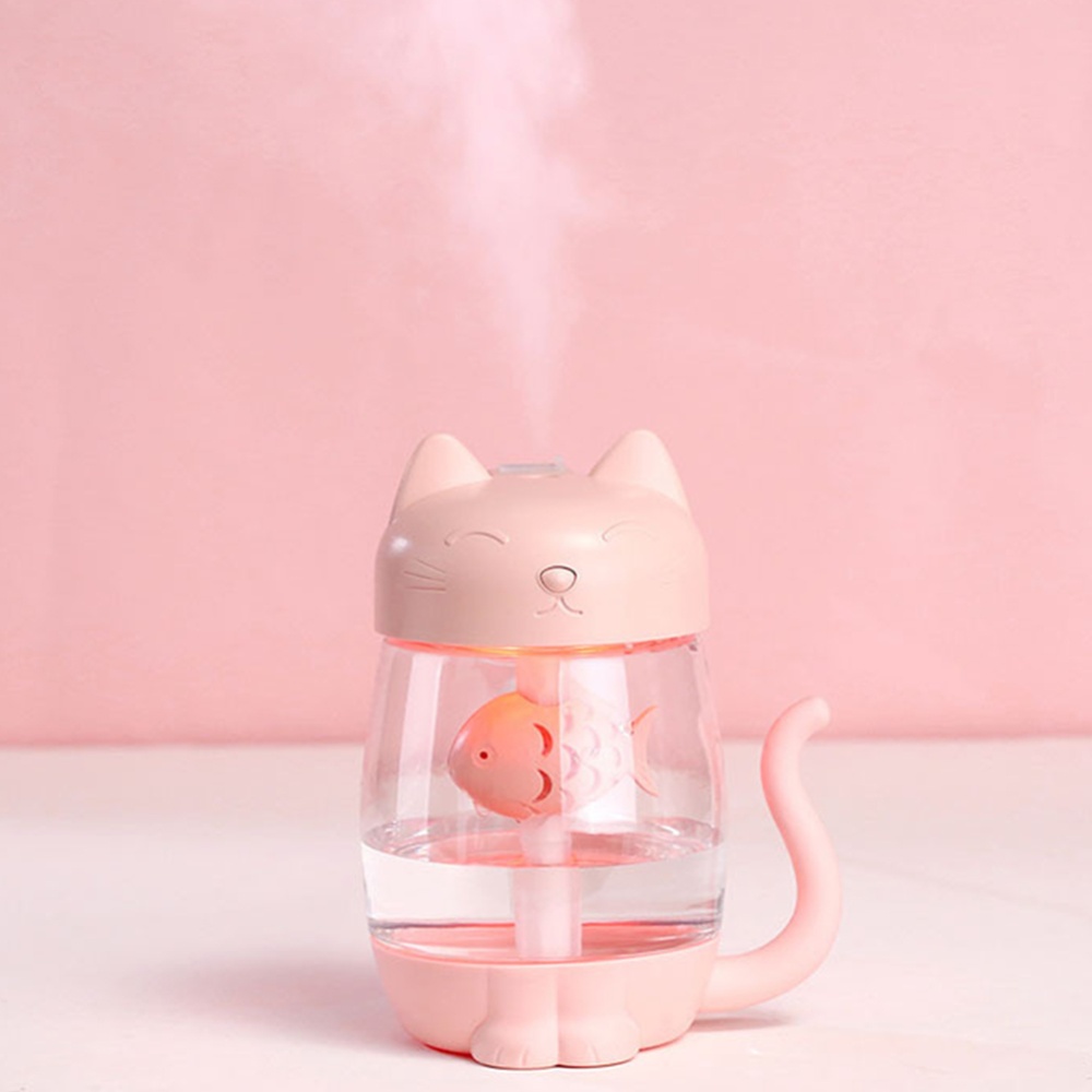 Cute Cat Humidifier Office Home Mini USB 3 in 1 white - Image 3