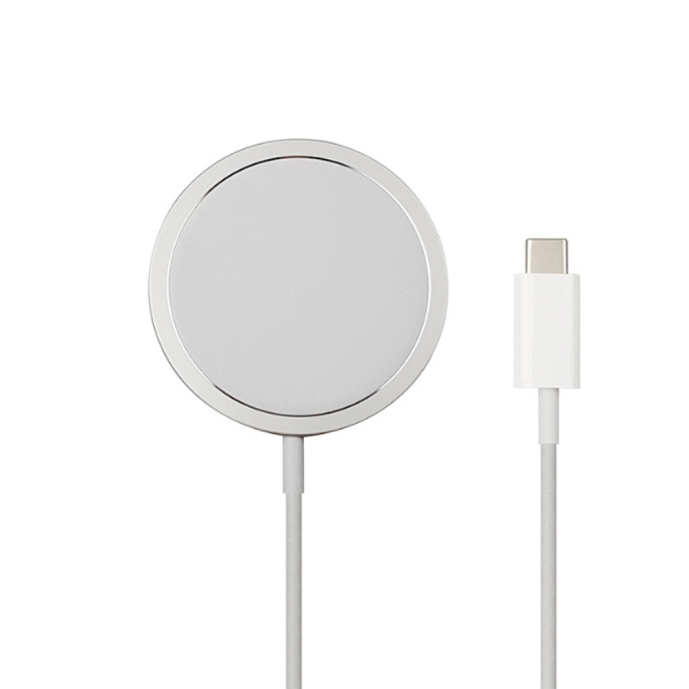 Magnetic Wireless Charger Fast-Charging Intelligently Identify Charging Power 15W Aluminum Alloy-Silver - Image 2