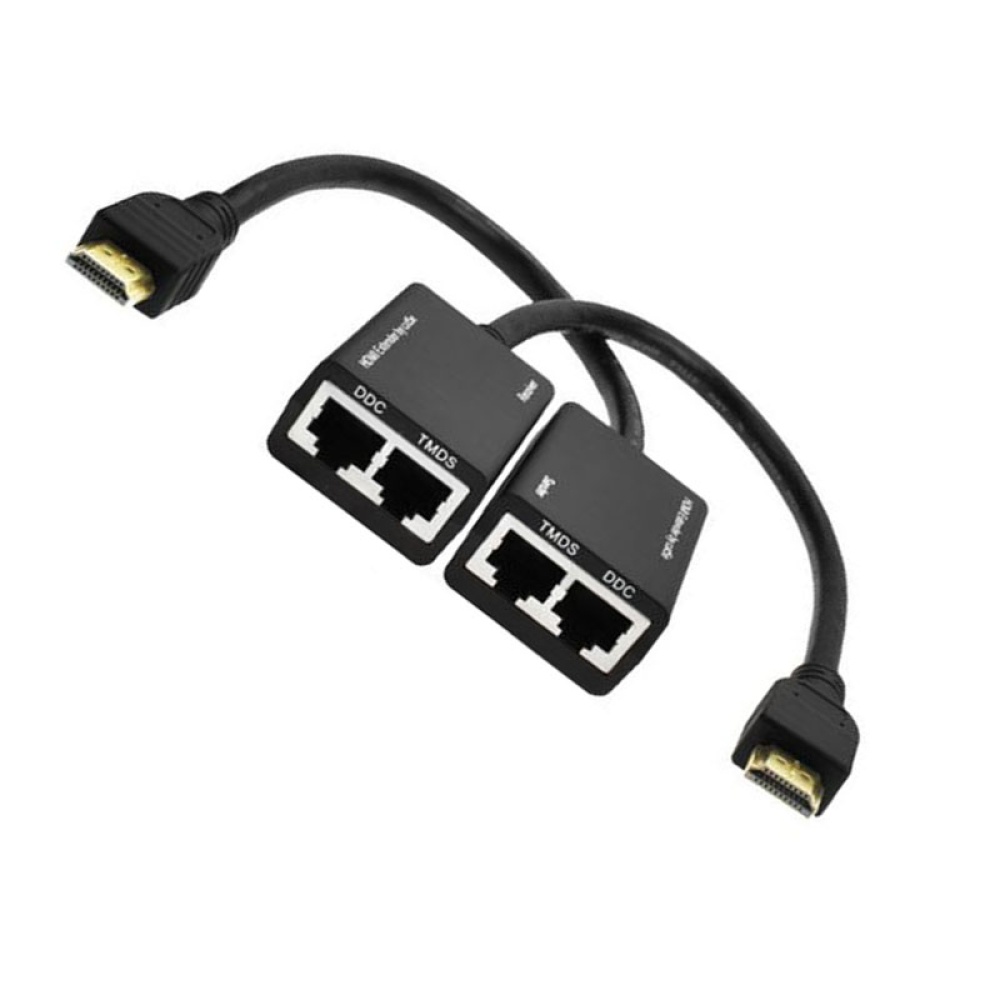 HDMI Over RJ45 CAT5e CAT6 UTP LAN Ethernet Extender Repeater 1080P black - Image 2