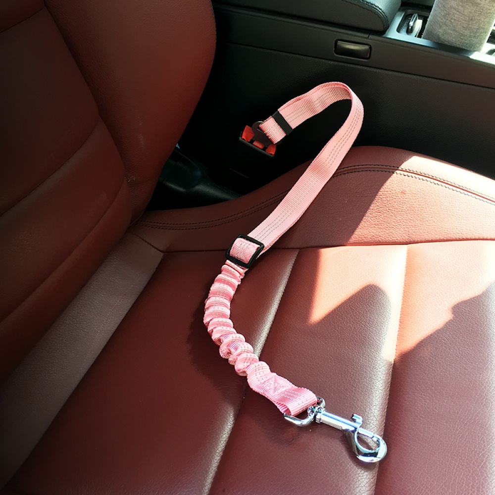 Car Seat Belt Dog Leash Elastic Reflective Safety Traction Rope blue_L - Image 3