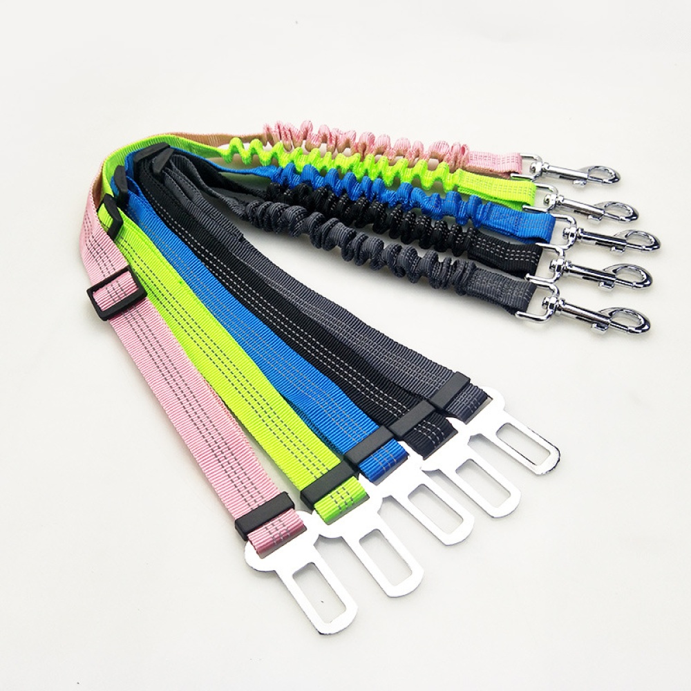 Car Seat Belt Dog Leash Elastic Reflective Safety Traction Rope gray_L - Image 3