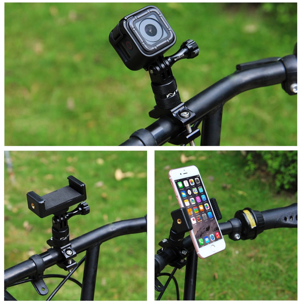 PULUZ 360 Degree Rotation Bike Aluminum Handlebar Adapter Mount for GoPro Hero4/5/6 red - Image 2