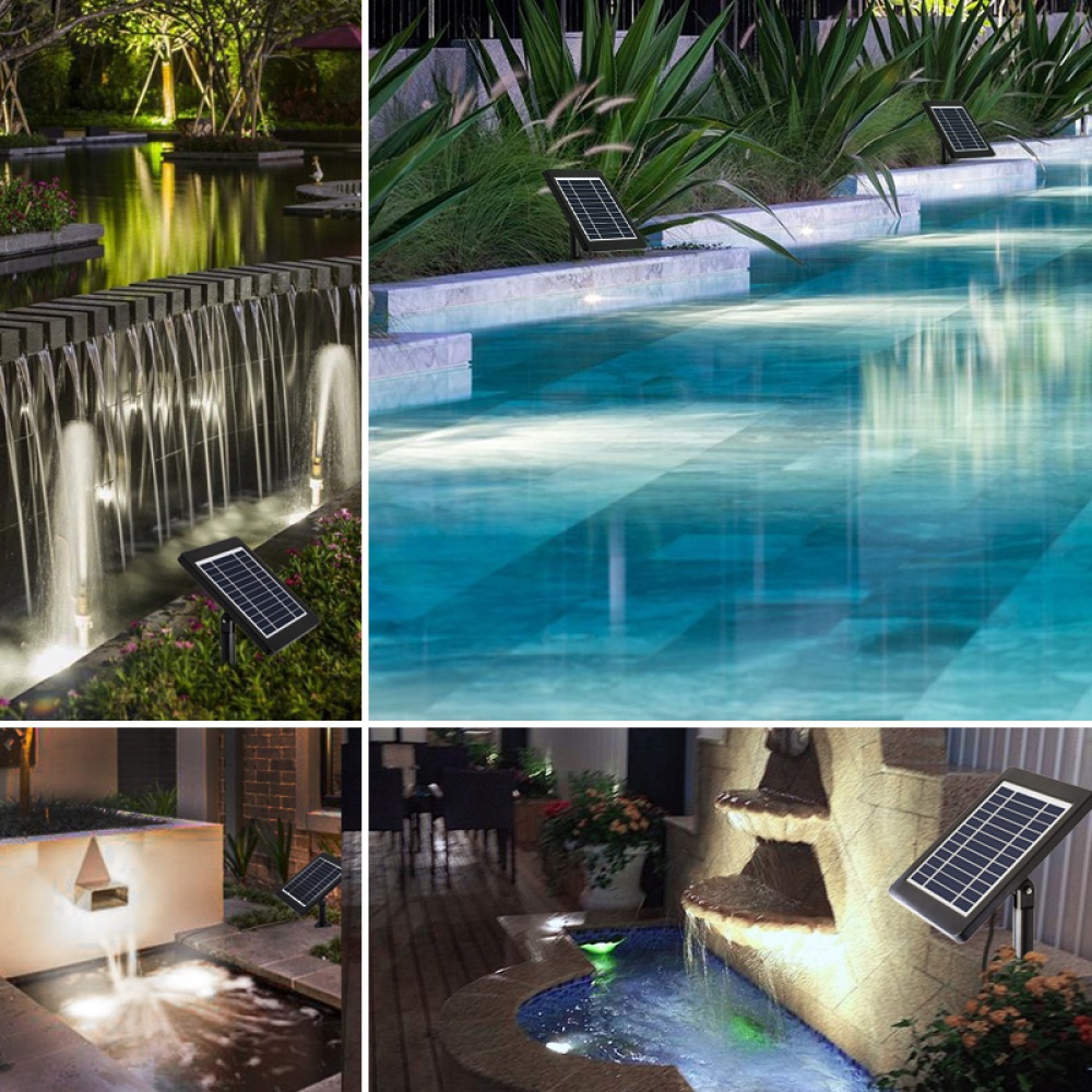 3-in-1 LED Light Solar Powered Landscape Spotlight Projection for Garden Pool Lawn White light_3 in 1 - Image 2