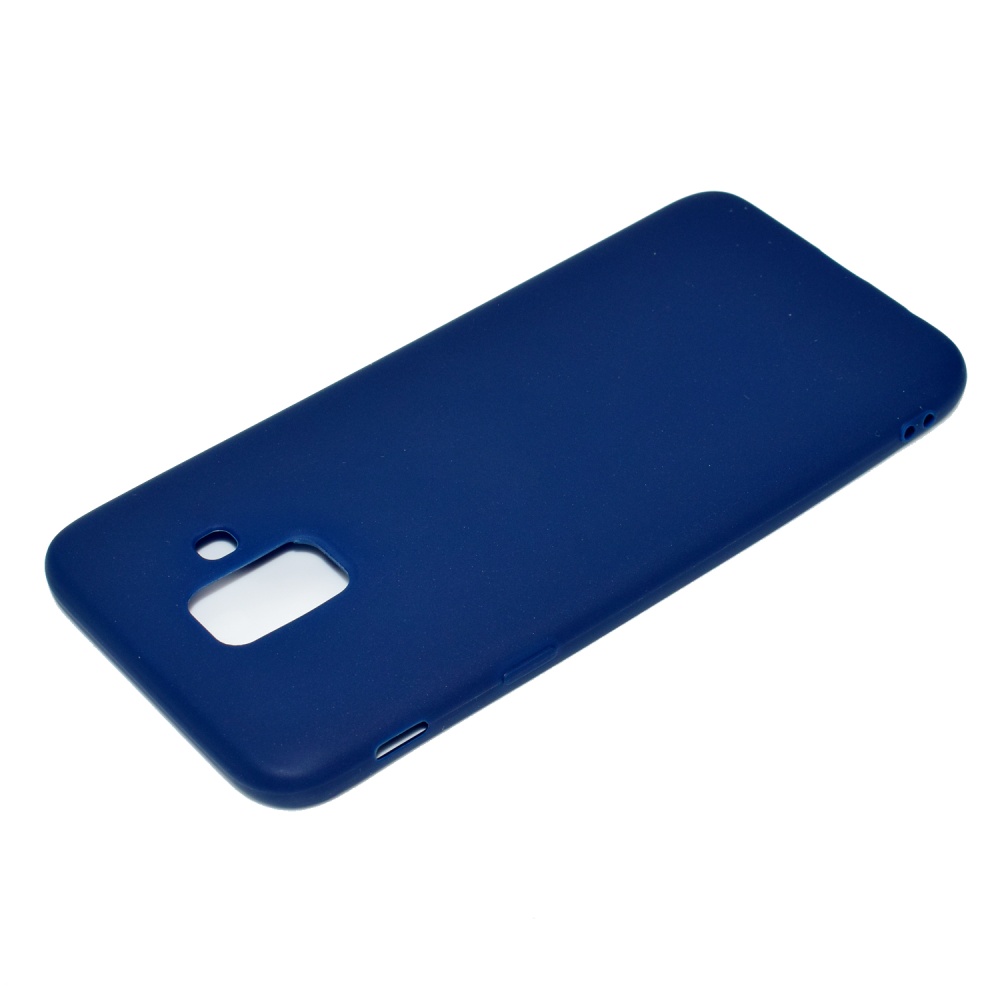 for Samsung A6 2018 Lovely Candy Color Matte TPU Anti-scratch Non-slip Protective Cover Back Case Navy - Image 2