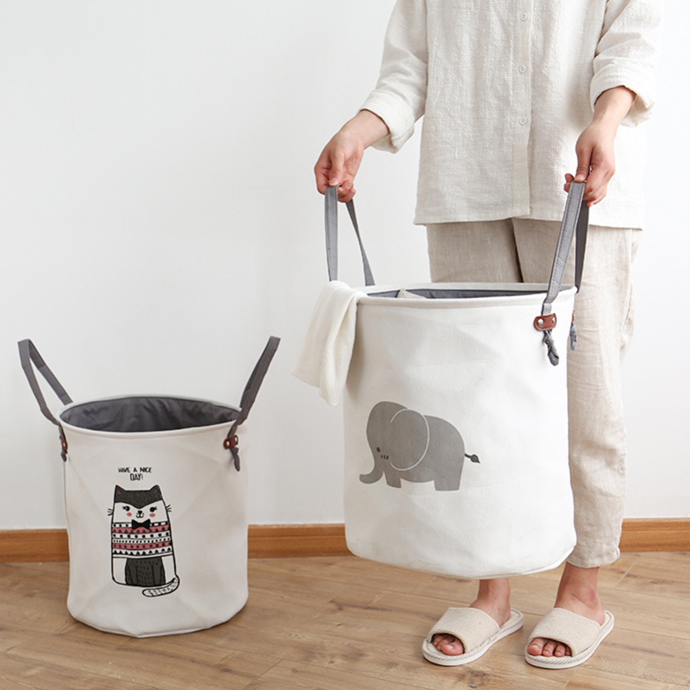 Cartoon Folding Dirty Clothes Basket Household Cloth Laundry Storage Elephant - Image 2