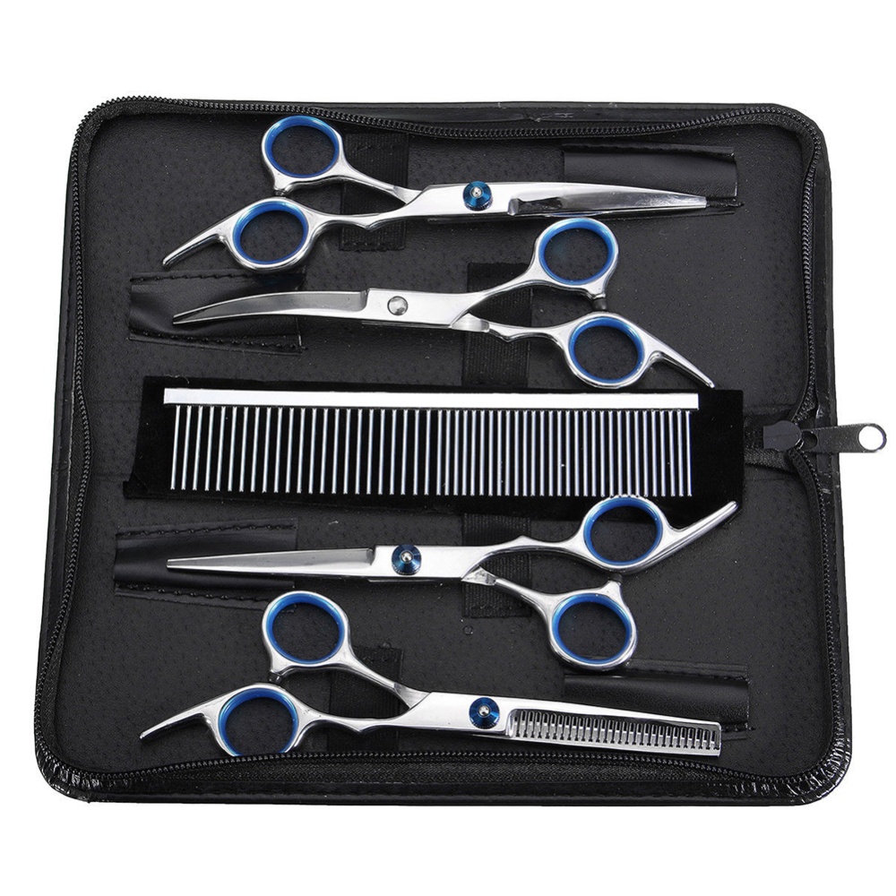 6PCS/Set 6-Inch Beauty Scissors Pet Shearing for Dogs 6 inch blue set of