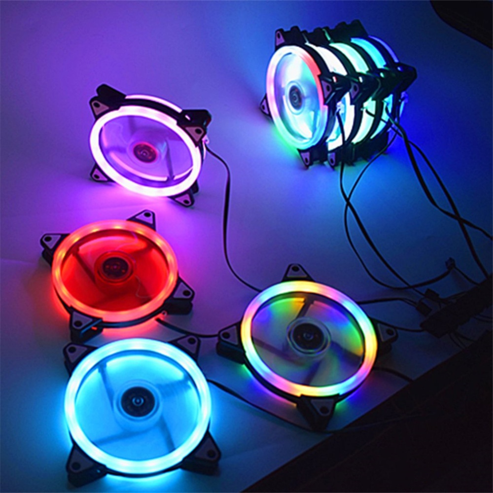 120mm 4pin RGB Case Cooling Fan Colorful Blue-red-white Fluid Bearing Led Cooler Radiator Heat Sink Ice Blue - Image 2