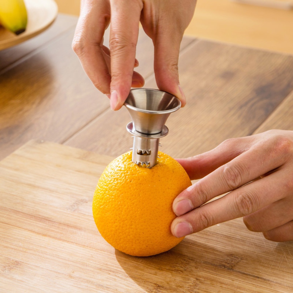 Thicken Mini Manual Stainless Steel Fruit Squeezer Juice Maker for Lemon Orange Silver - Image 3