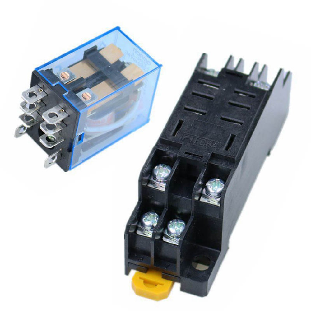 10Pcs 12V 24V DC 110V 220V AC Coil Power Relay LY2NJ DPDT 8 Pin HH62P JQX-13F with Socket Base AC110V - Image 3