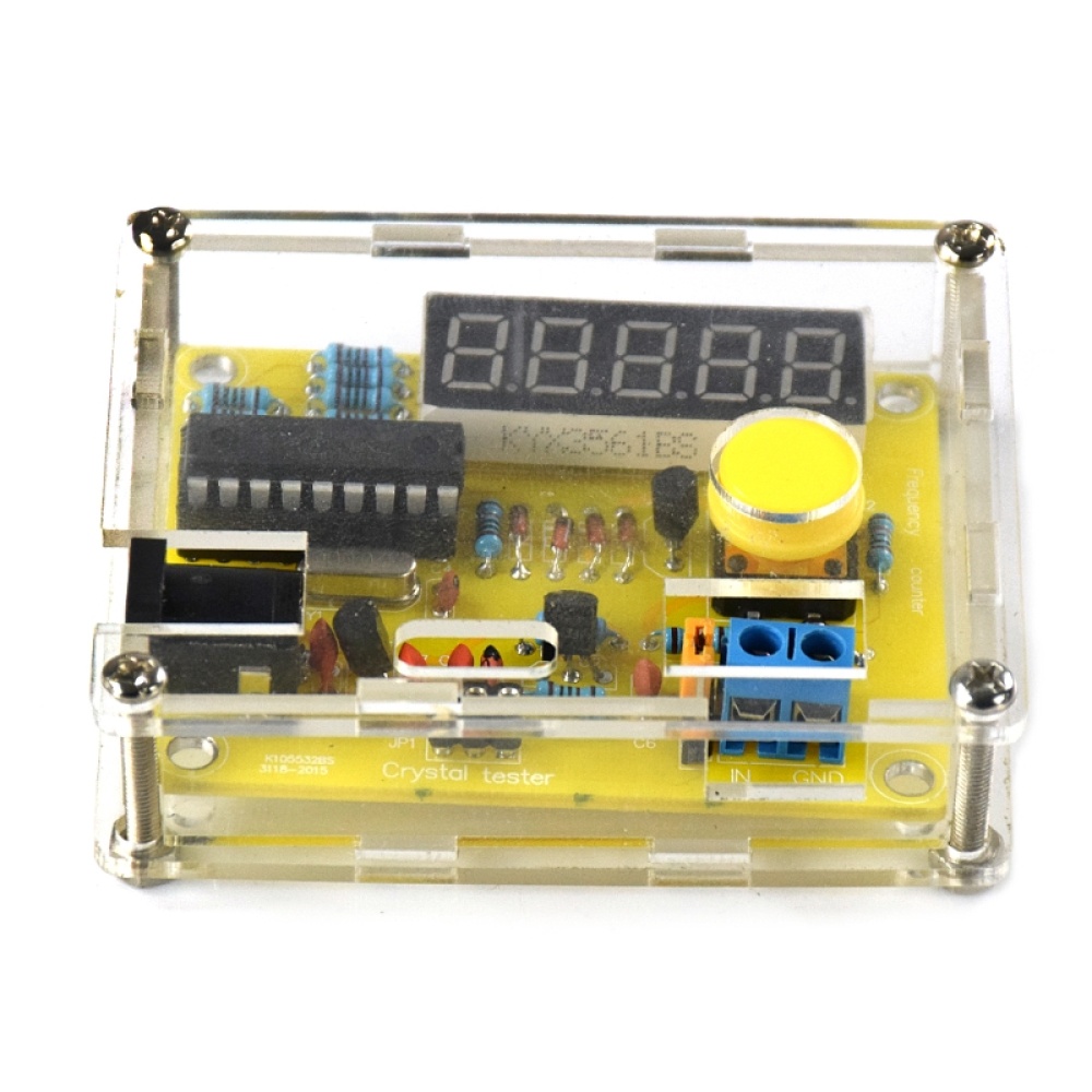 DIY Kits 1Hz-50MHz Crystal Oscillator Tester Frequency Counter Meter with Case yellow - Image 2