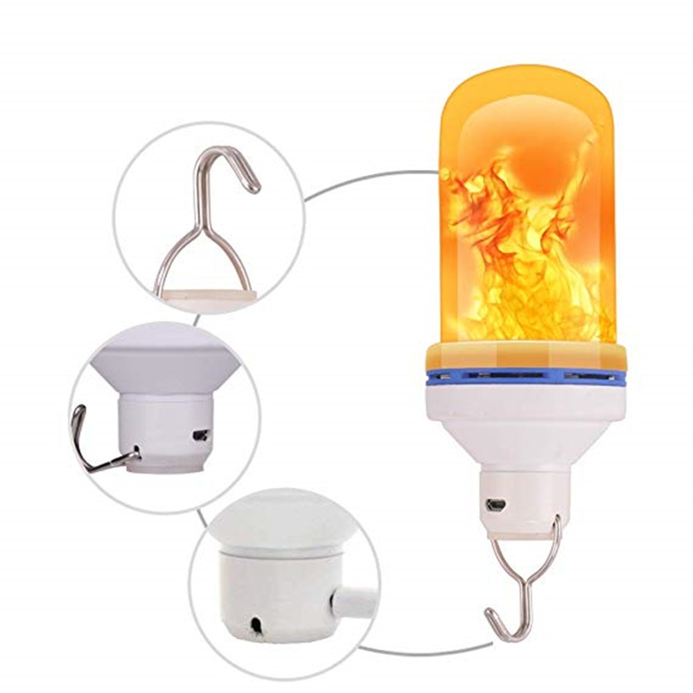 108LEDs USB Rechargeable G Sensor Flame Effect Light for Outdoor Camping Hiking - Image 2