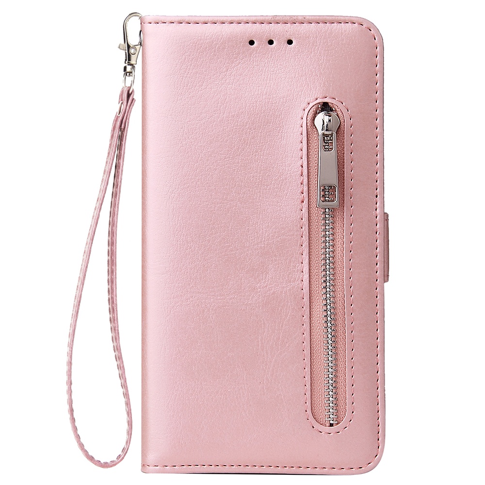 For Huawei Enjoy 9-Y7 2019-Y7 PRIME 2019 with fingerprint hole - Y7 PRO Solid Color PU Leather Zipper Wallet Double Buckle Protective Case S - Image 2