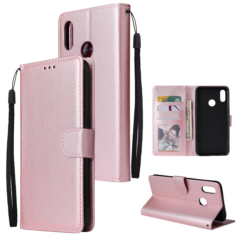 For OPPO Realme 3 pro Flip-type Leather Protective Phone Case with Card Position Buckle Design Cover Rose gold - Image 2