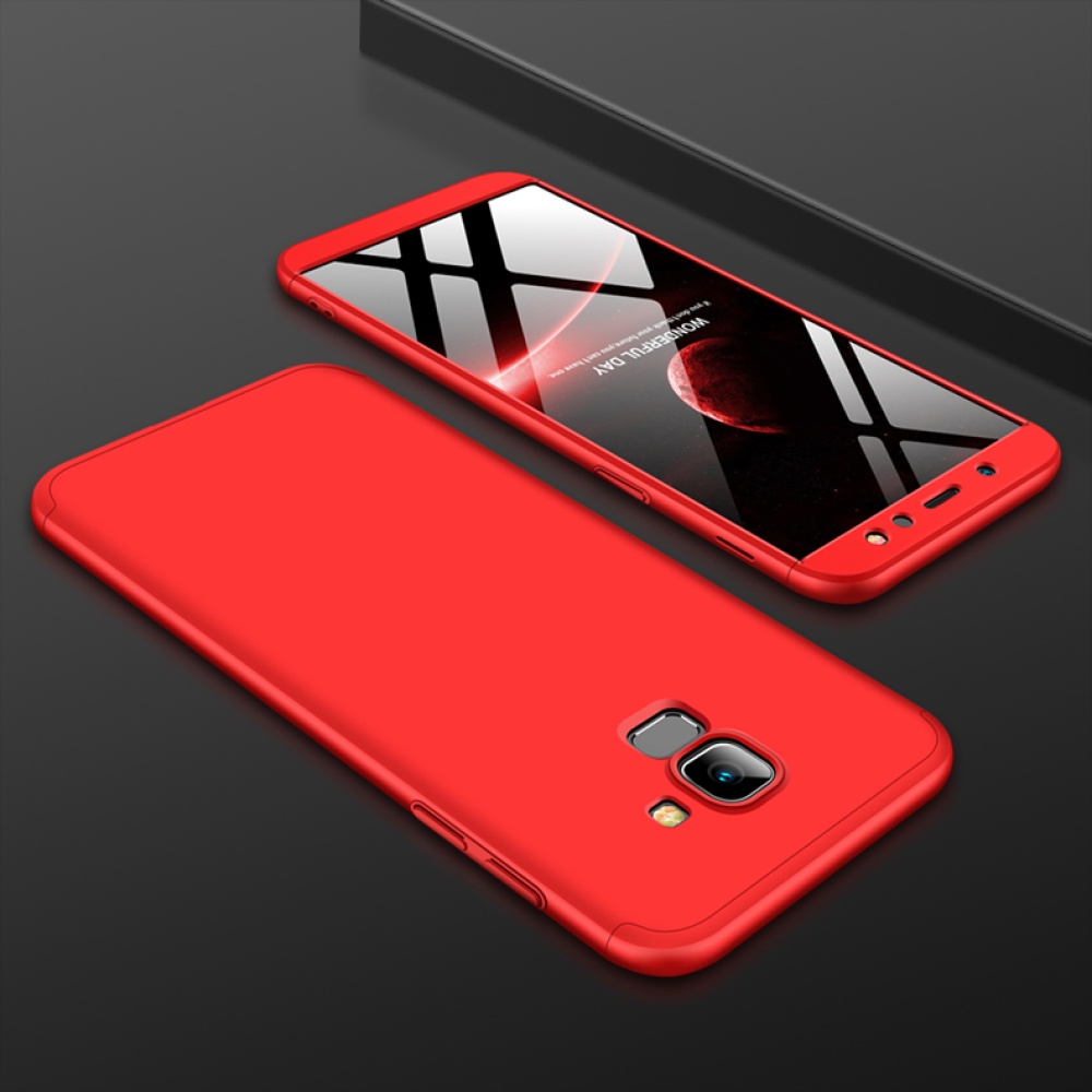 For Samsung A6 2018 360 Degree Protective Case Ultra Thin Hard Back Cover red - Image 2