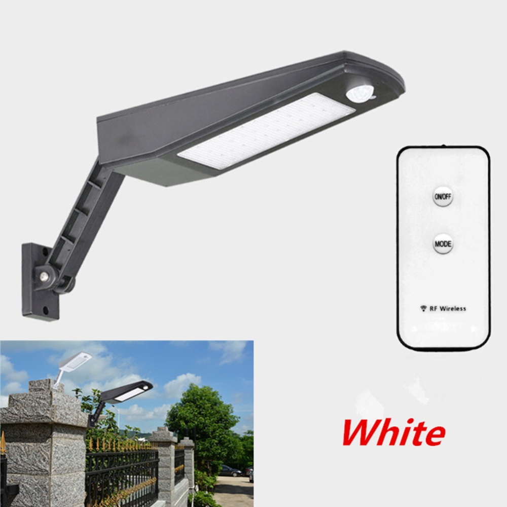 LED Solar-powered Outdoor Lights with Remote Control Adjustable Human Induction Wall Light Black shell white light - Image 3