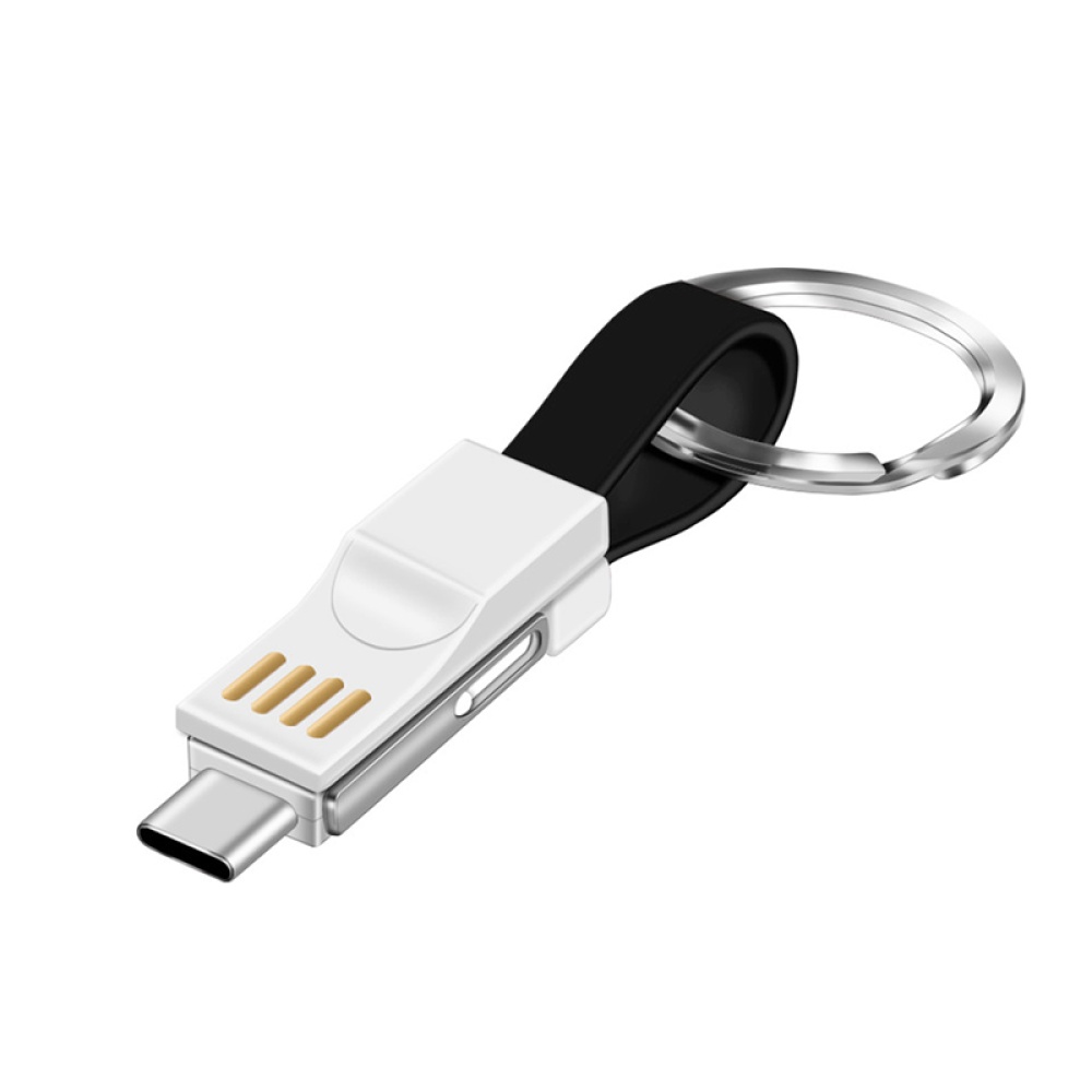 3 in 1 Magnetic 13CM Mini USB Data Cable Mobile Phone Portable Charging Cables Type C/Micro white - Image 2