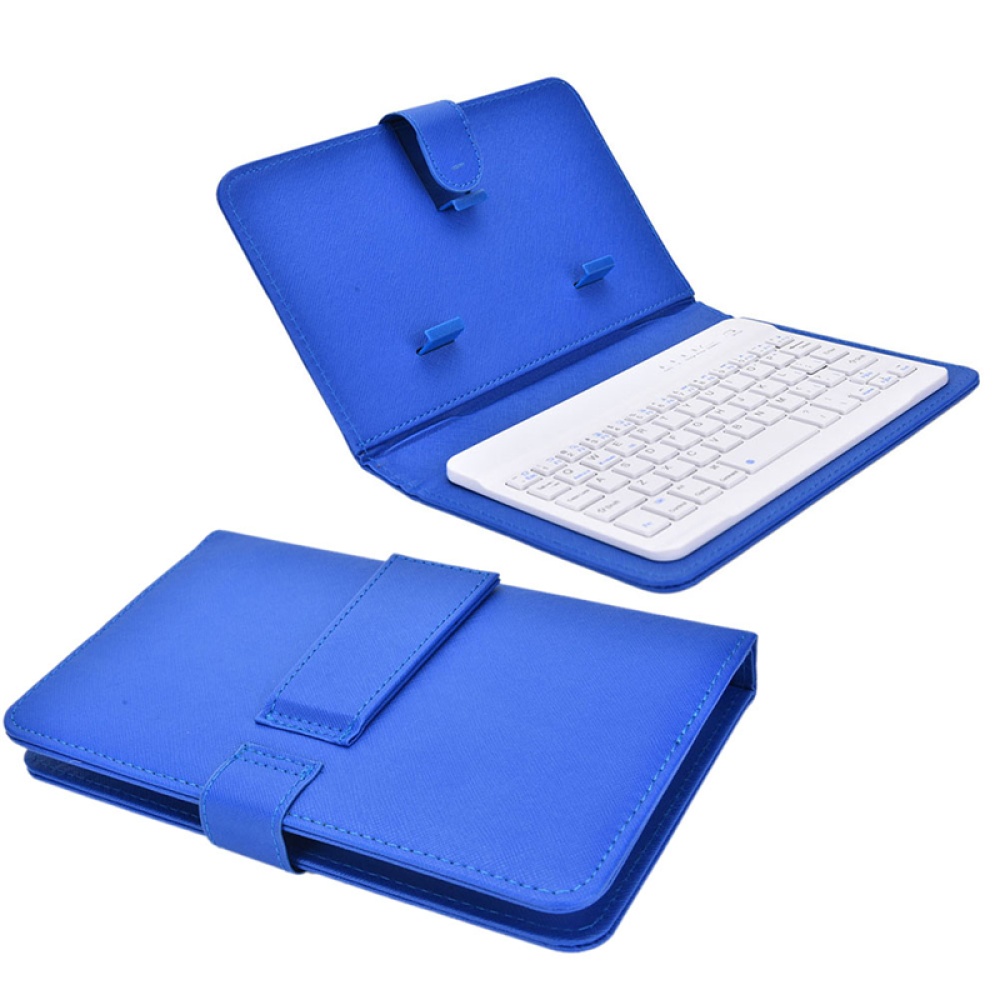 Portable PU Leather Wireless Keyboard Case for iPhone Protective Mobile Phone with Bluetooth 6 7 Smartphone blue - Image 2