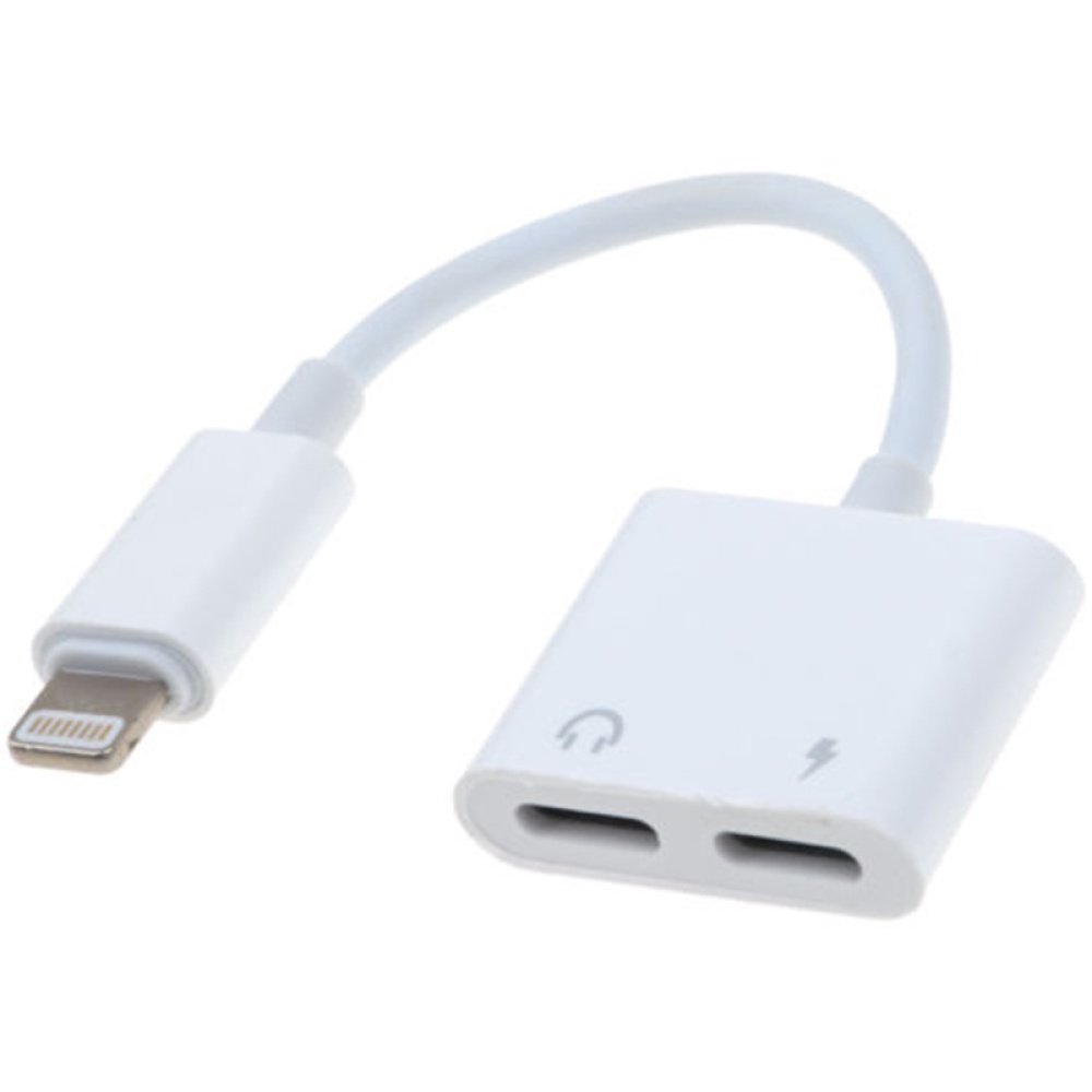 Dual Lightning Headphone Audio and Charge Adapter for iPhone X 8/8 Plus 7/7Plus white - Image 2