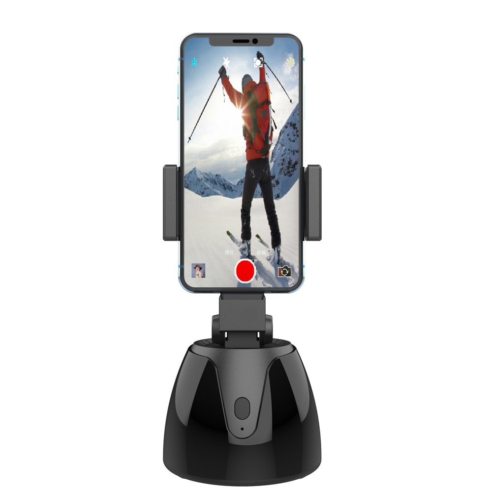 Automatic Smart Selfie Stick 360 Degree Rotation Mobile Phone Holder Black - Image 2